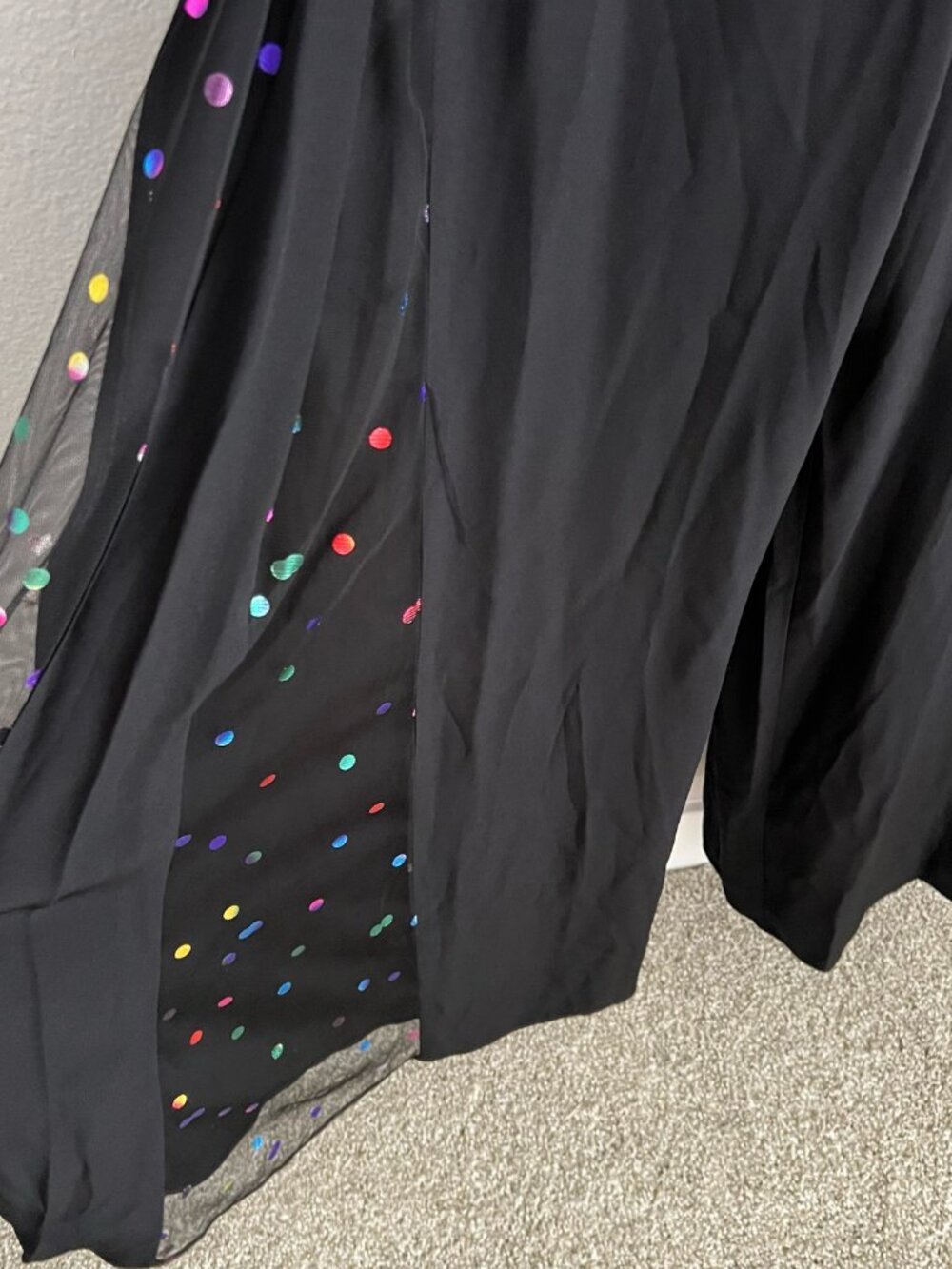 Staud Anabelles Sequin Neck-Tie Jumpsuit Rainbow Confetti Dot Sheer Wide Leg 2 - Picture 5 of 8